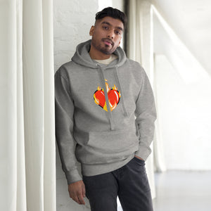 Graphic Novelty Hoodie - Heart on Fire