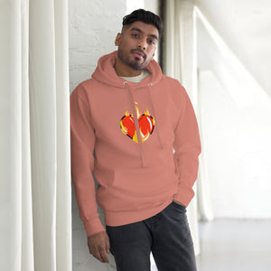 Graphic Novelty Hoodie - Heart on Fire