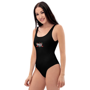 Women's One Piece Swimsuits Bathing Suit Graphic Swimwear - SPICY BLACK