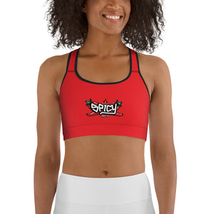 Women's Medium Support Racerback Sports Bra - SPICY RED