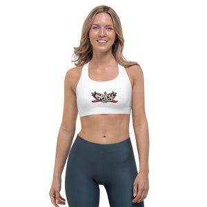 Women's Medium Support Racerback Sports Bra - SPICY WHITE