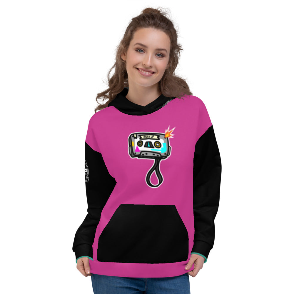 Women's Hoodie Long Sleeve Casual Graphic Sweatshirt - TAPE POP PINK