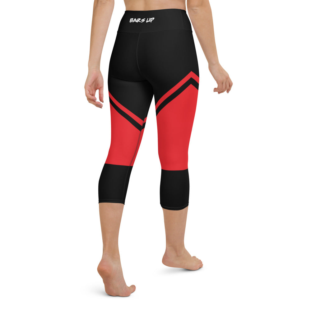 Womens Capri Leggings Casual Graphic Yoga Pants  -  SPICY RED