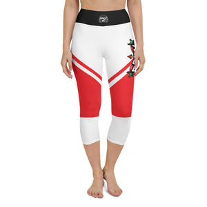 Womens Capri Leggings Casual Graphic Yoga Pants  -  SPICY WHITE