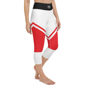 Womens Capri Leggings Casual Graphic Yoga Pants  -  SPICY WHITE