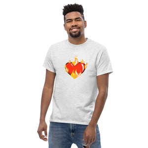 Men's Novelty T Shirts Graphic - Heart on Fire