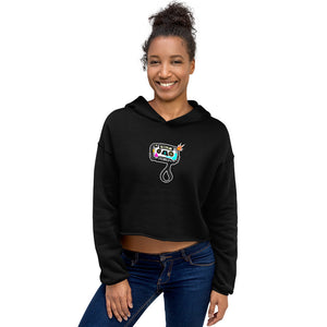 Women's Crop Top Hoodie Long Sleeve Casual Graphic Sweatshirt - TAPE POP